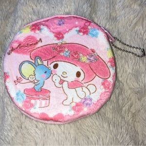 New NWOT My Melody PLUSHIE Coin Pouch w Key Fob